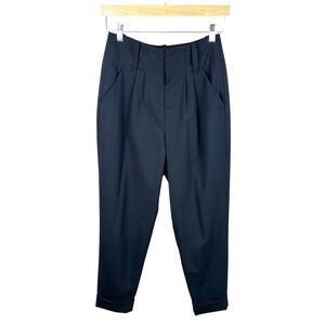 Alice + Olivia Employed Cuffed Wool Pleated Trouser Cropped Quiet Luxury Pants 4